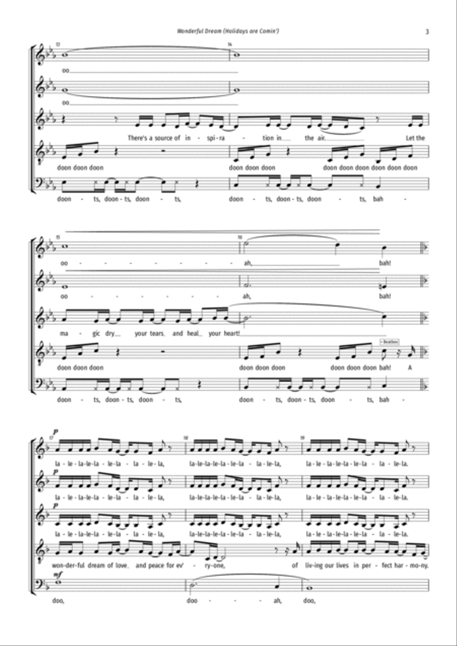 Wonderful Dream (holidays Are Coming) Divisi scores gallery preview page 3