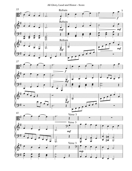 All Glory, Laud and Honor Trio for Viola, Harp and Piano image number null