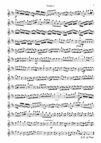 Handel Royal Fireworks Music Overture, for string quartet, CH111 image number null