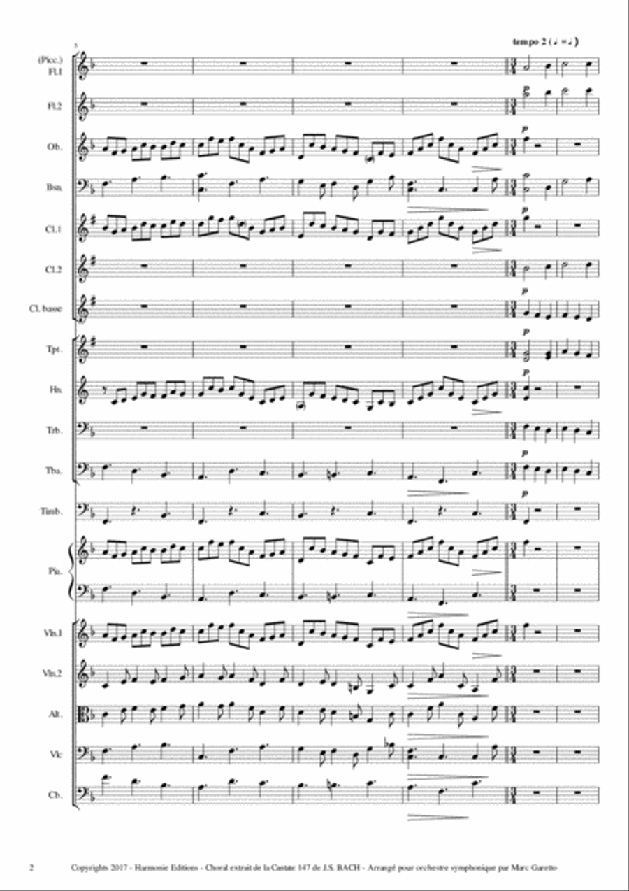 Cantate 147 - Jesu joy of man's desiring // Jesu bleibet, meine Freunde // FULL ORCHESTRA Full Orchestra scores gallery preview page 3