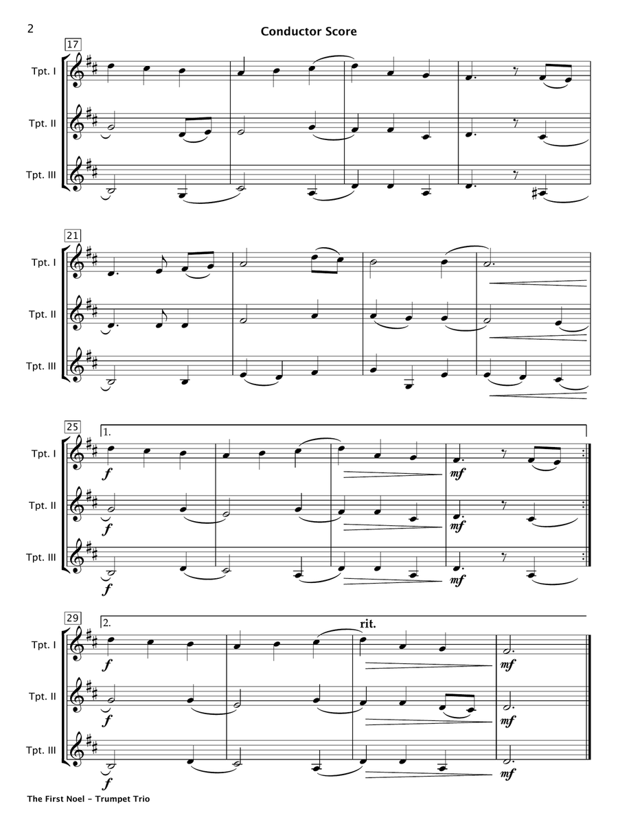 The First Noel (Trumpet Trio) Trumpet Trio scores gallery preview page 3