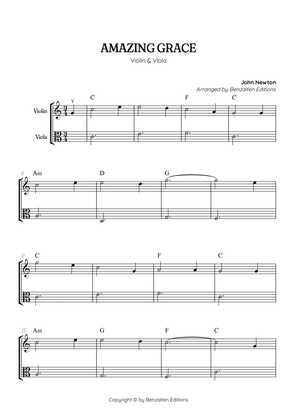 Amazing Grace • super easy violin and viola sheet music with chords
