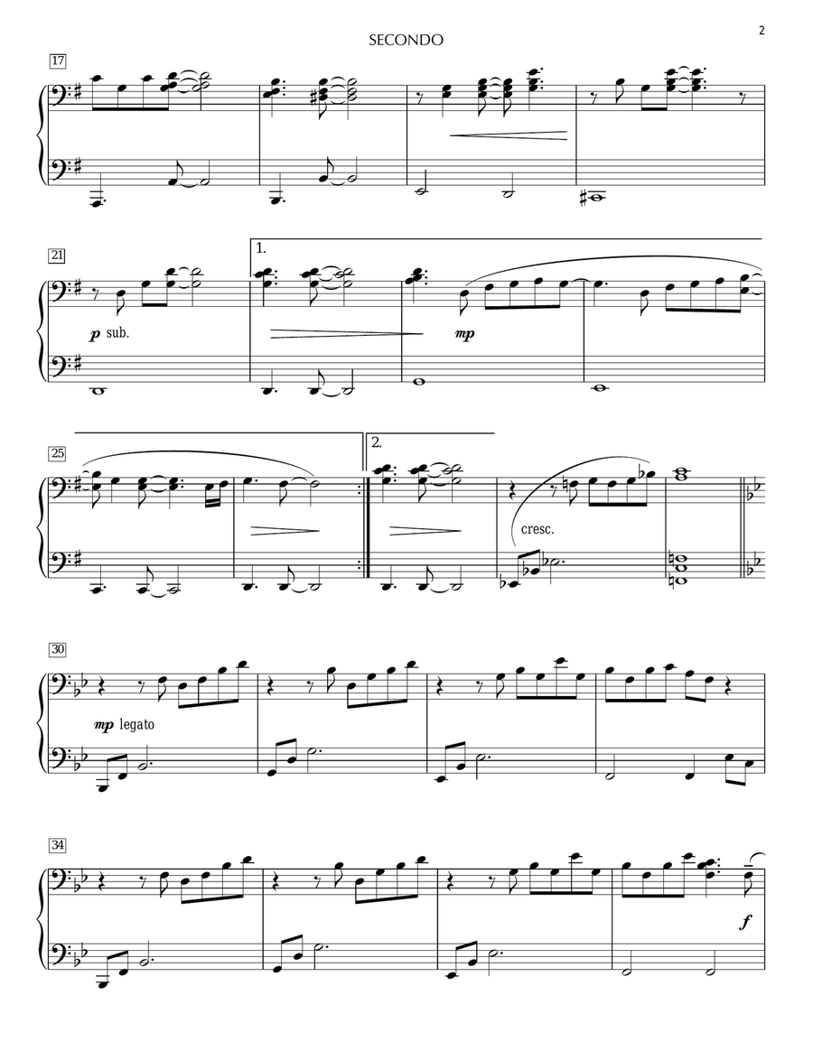 Valentine Piano Duet scores gallery preview page 3