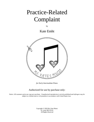 Practice-Related Complaint (Early Intermediate Piano)