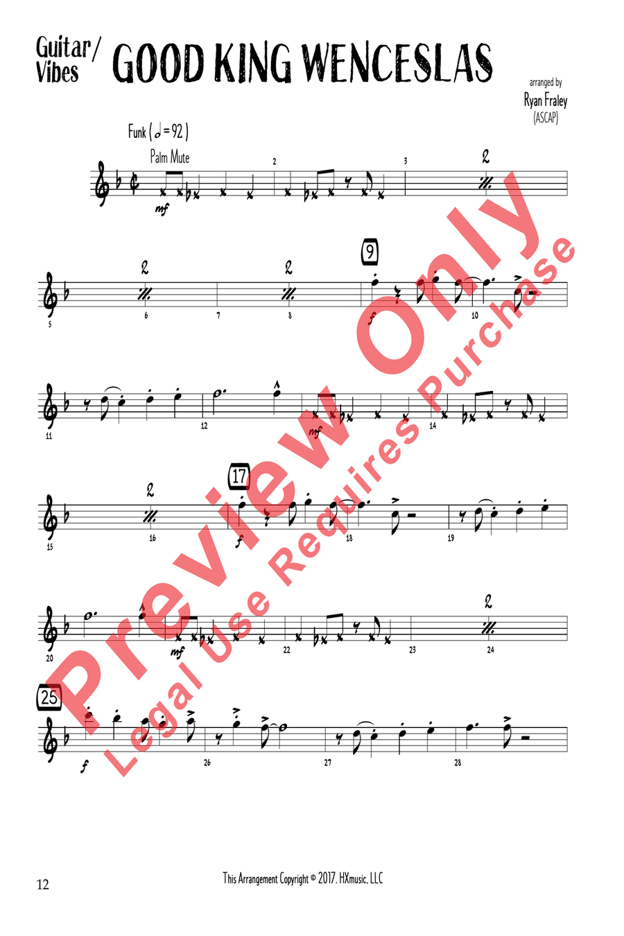 Charting the Course Christmas Collection, Guitar / Vibes Book Jazz Ensemble scores gallery preview page 4