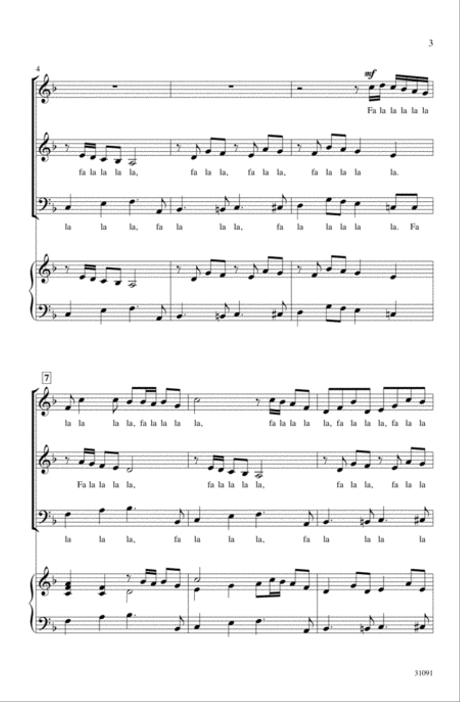 Christmas a la Fa La La 3-Part scores gallery preview page 2