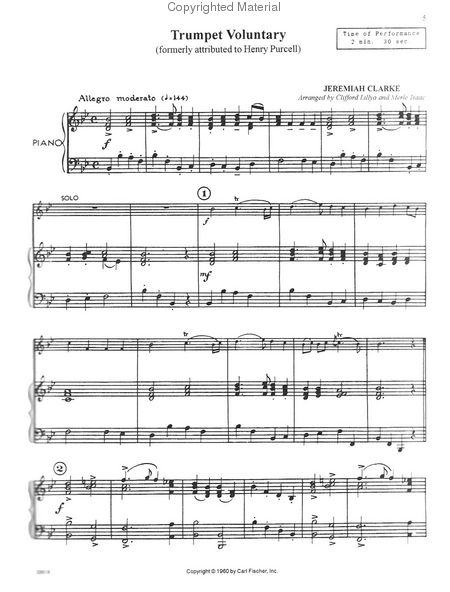 Festival Performance Solos - Trumpet Volumes 1 & 2 (Piano Accompaniment)
