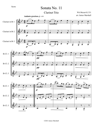 Mozart Sonata #11 for Clarinet Trio