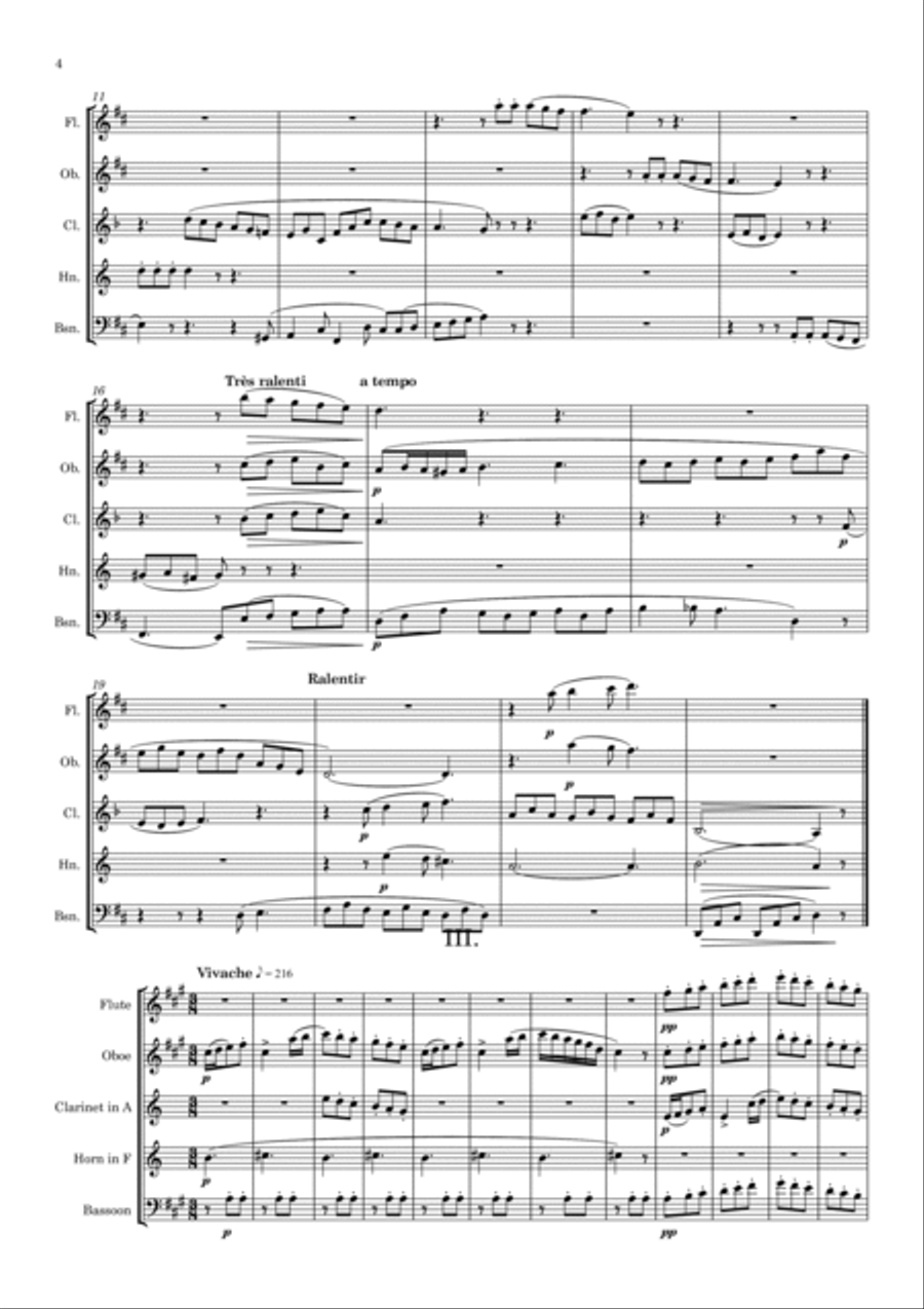 Satie: Sonatine Bureaucratique - wind quintet Woodwind Quintet scores gallery preview page 5