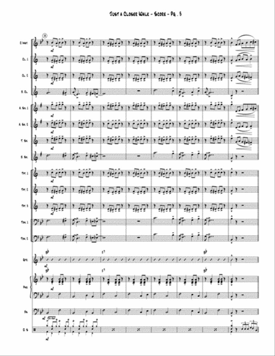 Just a Closer Walk Jazz Ensemble scores gallery preview page 4