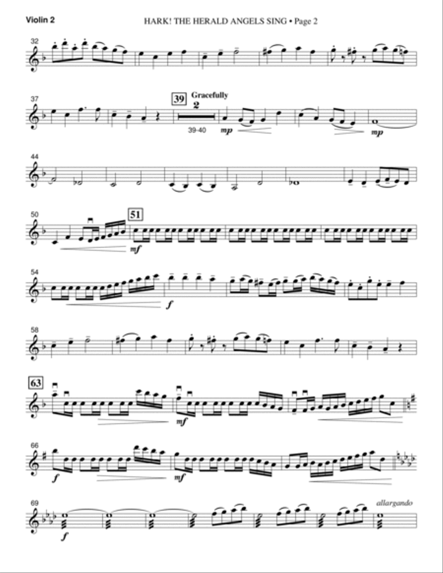 Hark! The Herald Angels Sing (from Journey Of Promises) - Violin 2 Choir scores gallery preview page 2