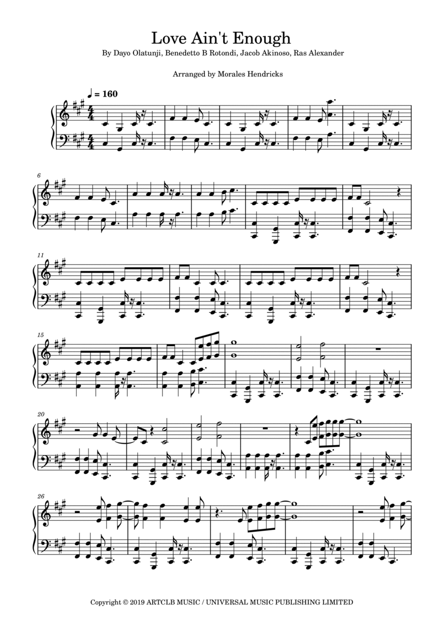 Love Ain't Enough Voice scores gallery preview page 1