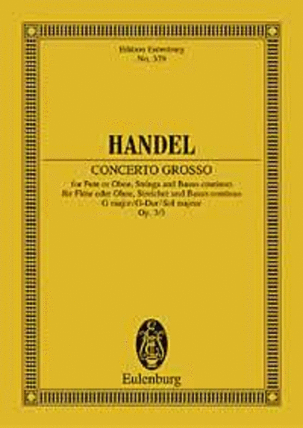 Concerto grosso G major op. 3/3 HWV 314