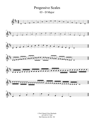 Book cover for Progressive Scales - Violin - D Major