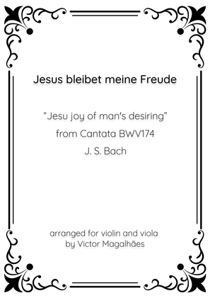 Jesus bleibet meine Freude - Jesu joy of man's desiring - Violin and Viola duet