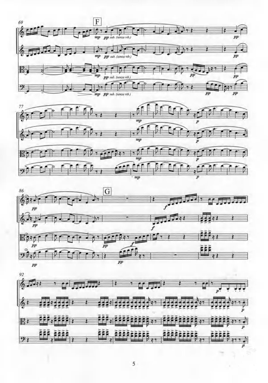 String Quartet No. 1 - Prelude and Metamorphosis (score and parts) String Quartet scores gallery preview page 5