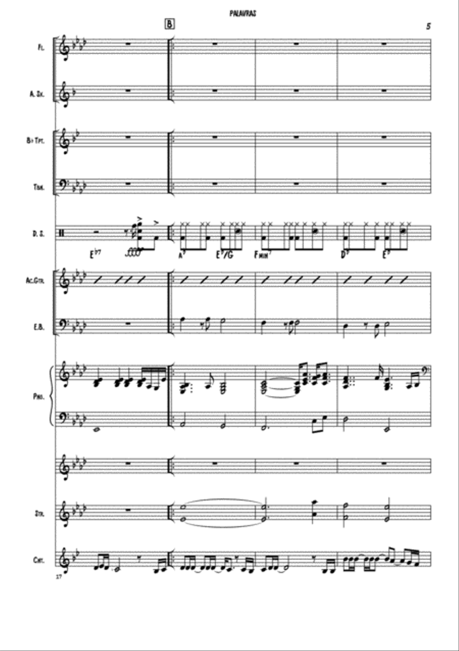 Palavras Palavras Jazz Ensemble scores gallery preview page 5