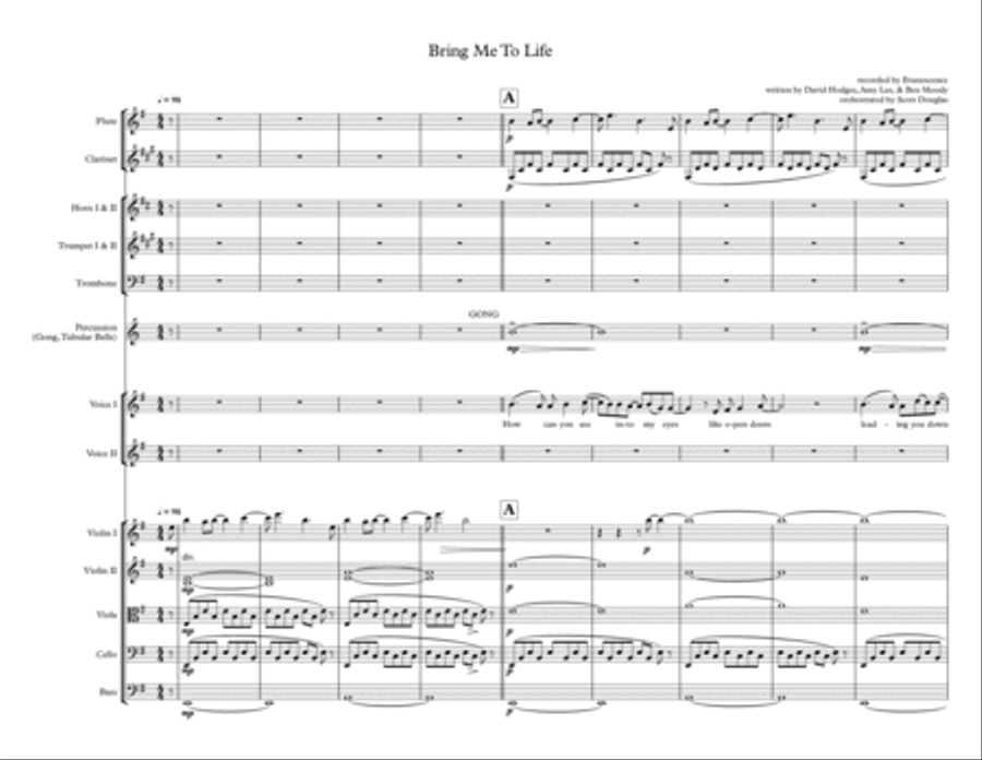Bring Me To Life Bring Me To Life Large Ensemble scores gallery preview page 1