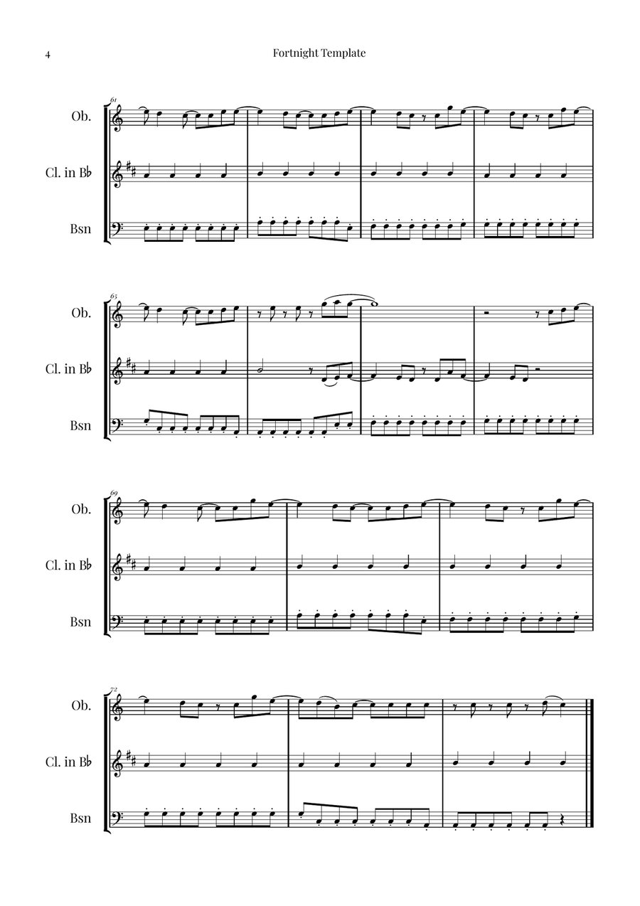 Fortnight Woodwind Trio scores gallery preview page 4