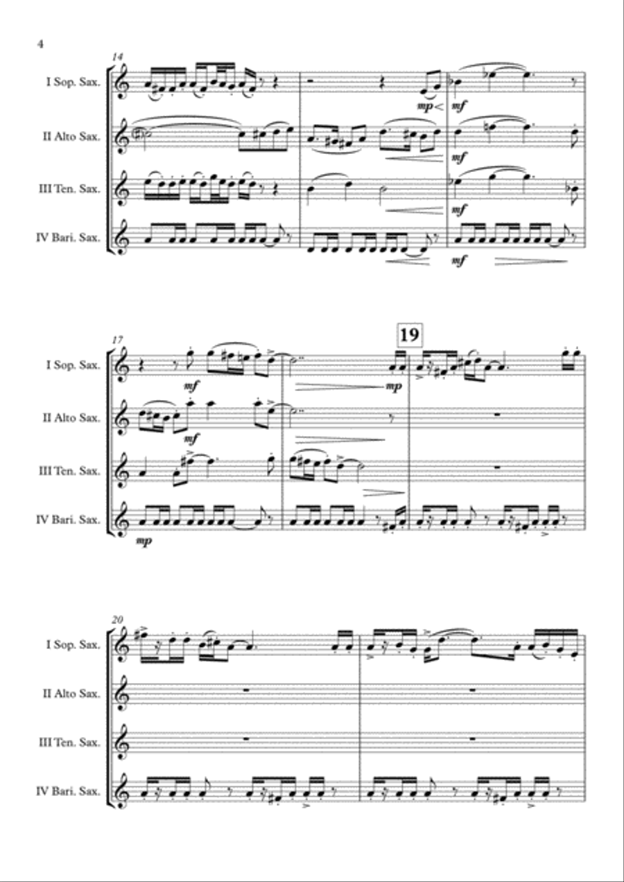 Bugler's Dream (Olympic Fanfare) Saxophone Quartet scores gallery preview page 5