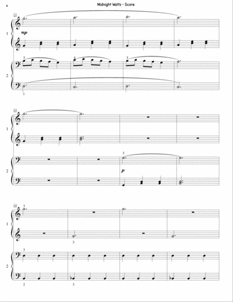 Midnight Waltz (1 piano, 4 hands) Piano Method scores gallery preview page 4