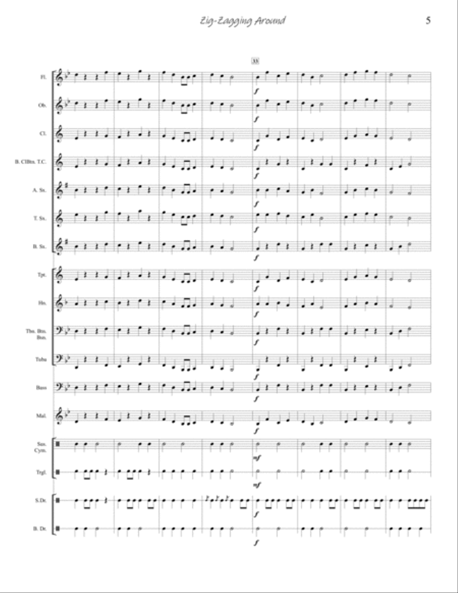 Zig-Zagging Around Zig-Zagging Around Concert Band scores gallery preview page 6