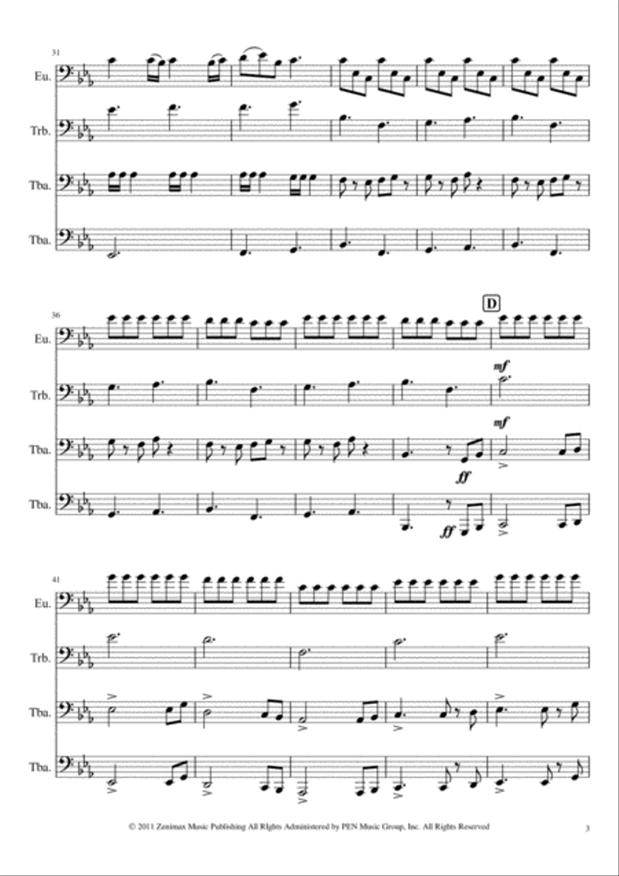 Dragonborn (skyrim Theme) Brass Ensemble scores gallery preview page 3
