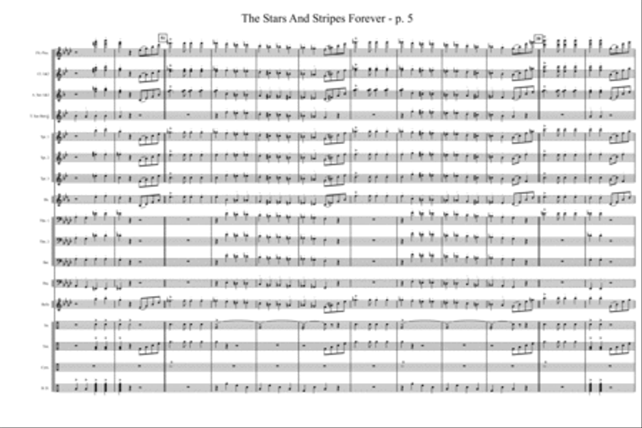 Stars and Stripes Forever Marching Band scores gallery preview page 6