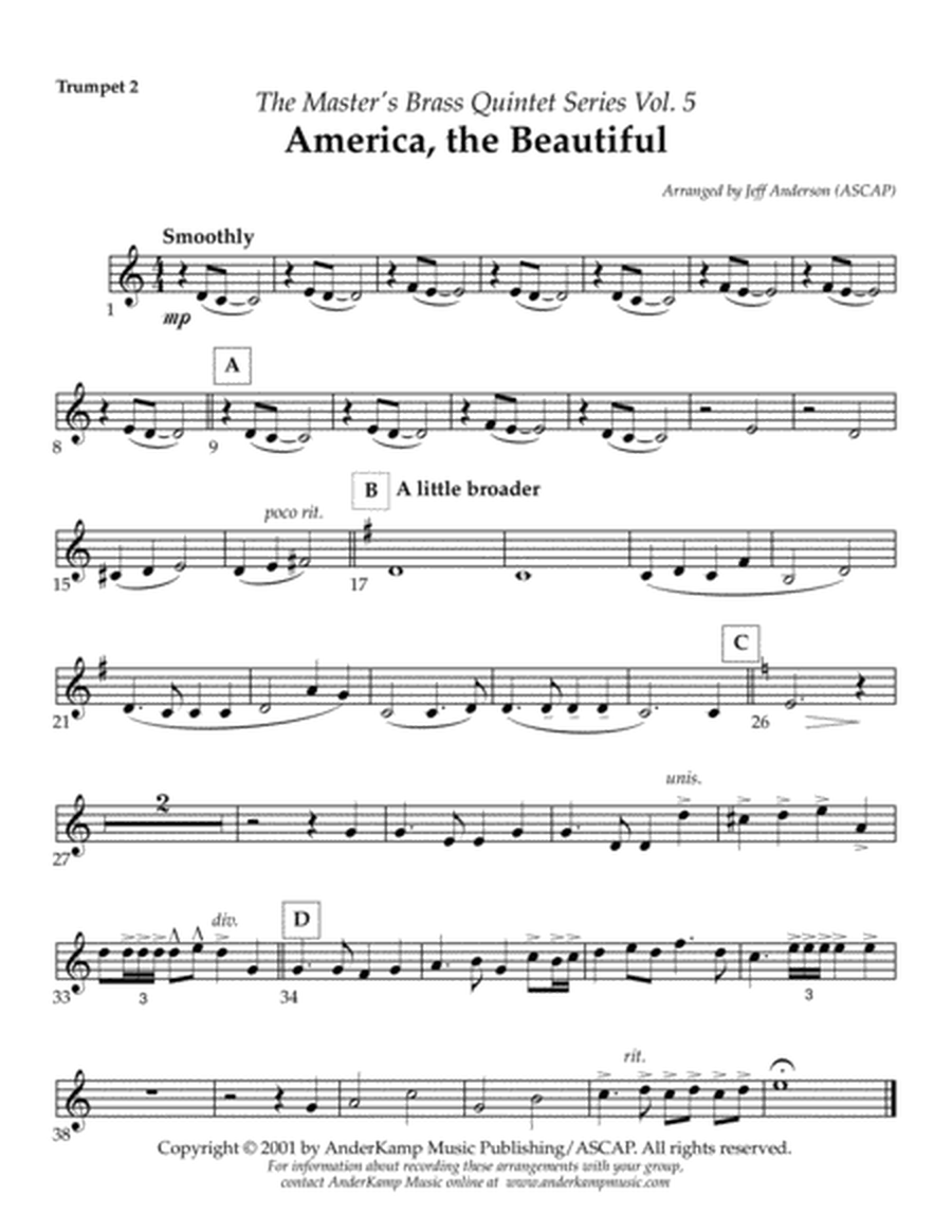America the Beautiful for Brass Quintet image number null