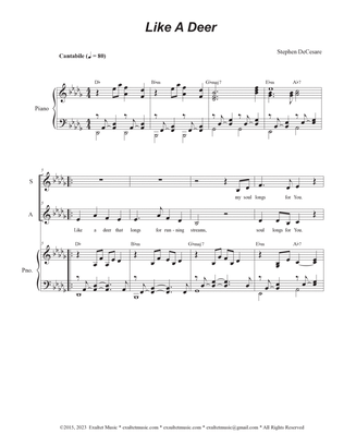 Like A Deer (2-part choir - (SA)