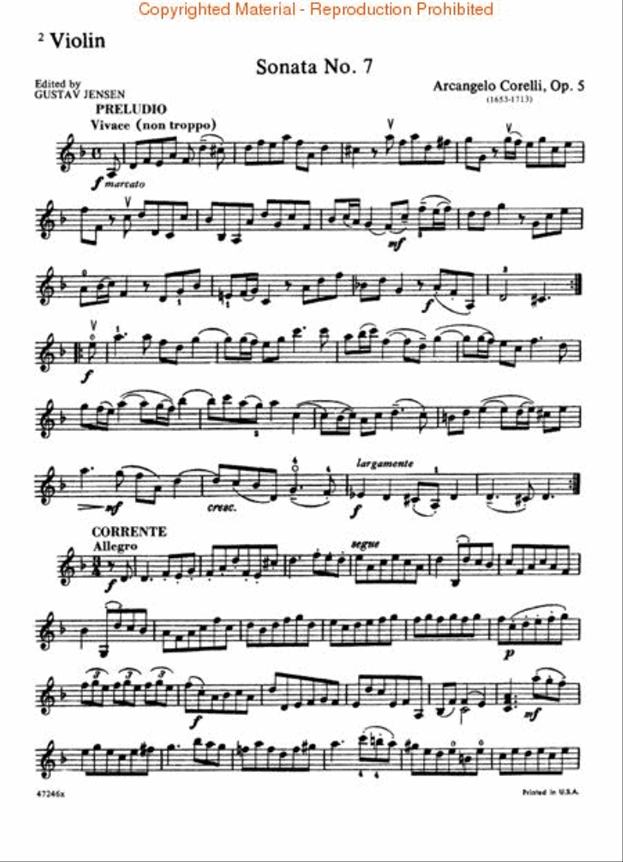 Twelve Sonatas, Op. 5 – Volume 2 Violin Solo scores gallery preview page 2