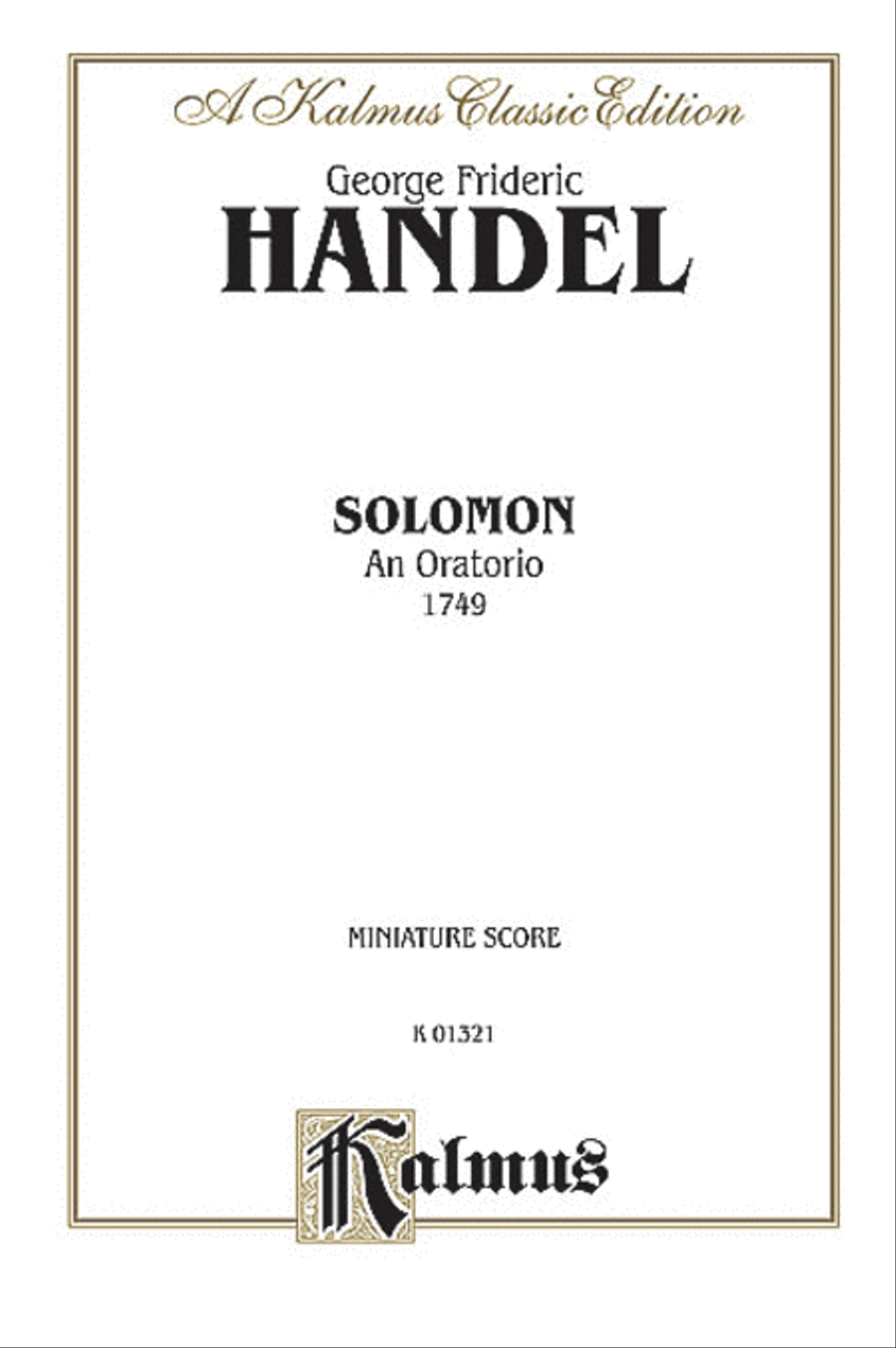 Solomon (1749) Solomon (1749) Choir scores gallery preview page 1