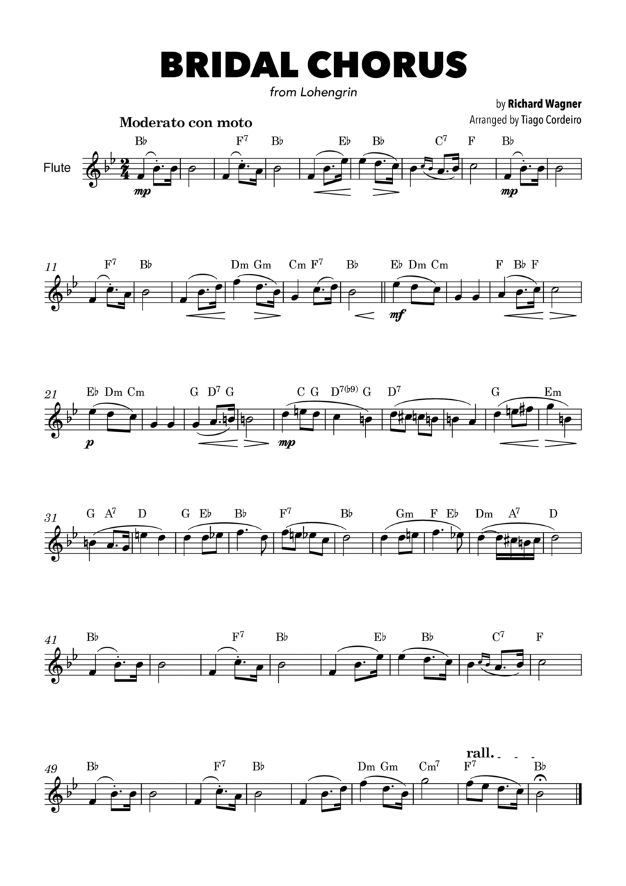 Bridal Chorus Flute Solo scores gallery preview page 1