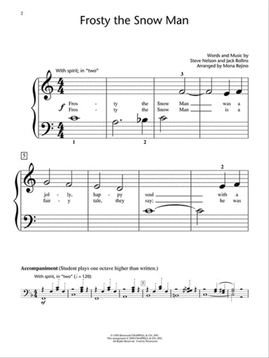 Frosty the Snow Man Piano Method scores gallery preview page 3