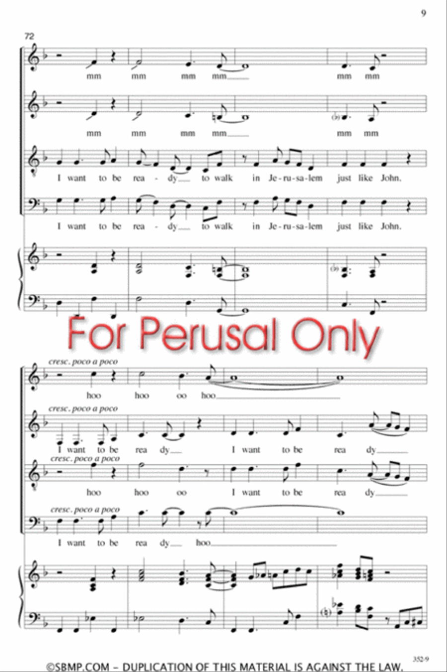 Walk in Jerusalem - SATB Octavo 4-Part scores gallery preview page 9