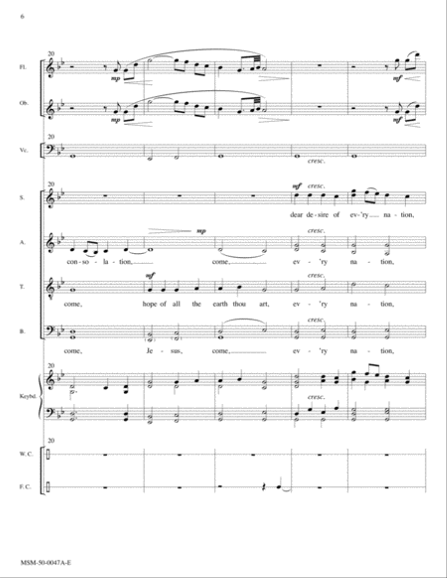 Come, Thou Long-Expected Jesus Choir scores gallery preview page 6