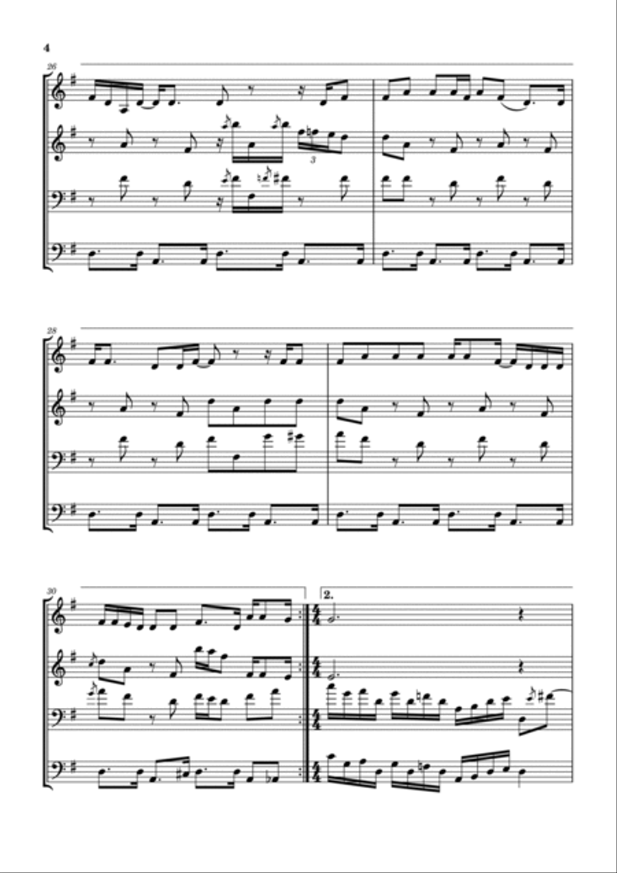 Long Haired Country Boy Brass Ensemble scores gallery preview page 5