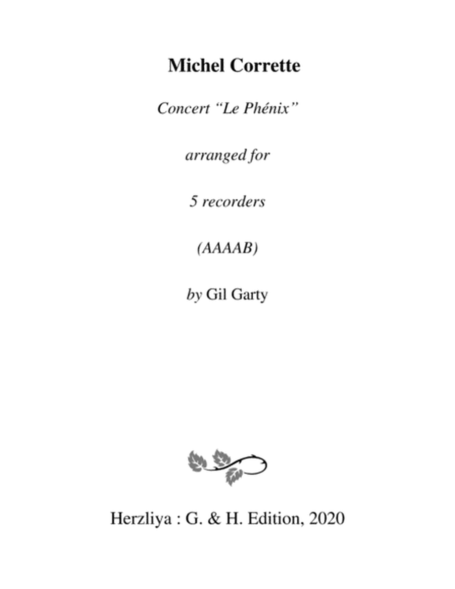 Concert "Le Phénix" (arrangement for 5 recorders)