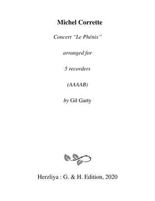 Book cover for Concert "Le Phénix" (arrangement for 5 recorders)