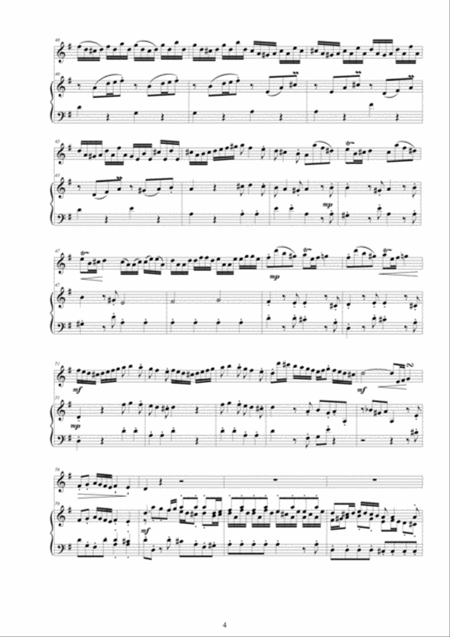 Pergolesi - Flute Concerto in G major for Flute and Cembalo (or Piano) Pergolesi - Flute Concerto in G major for Flute and Cembalo (or Piano) Flute scores gallery preview page 4
