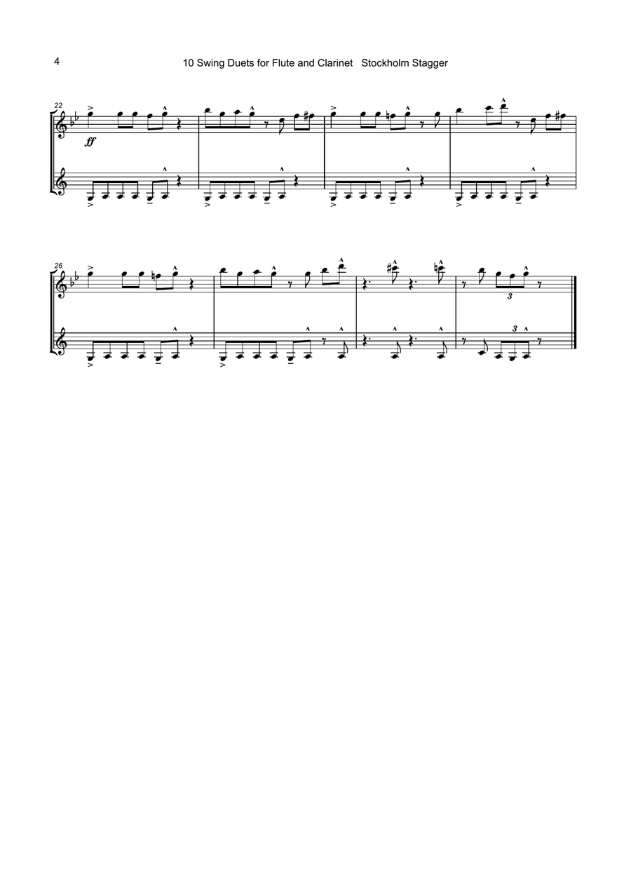 10 Swing Duets for Flute and Clarinet