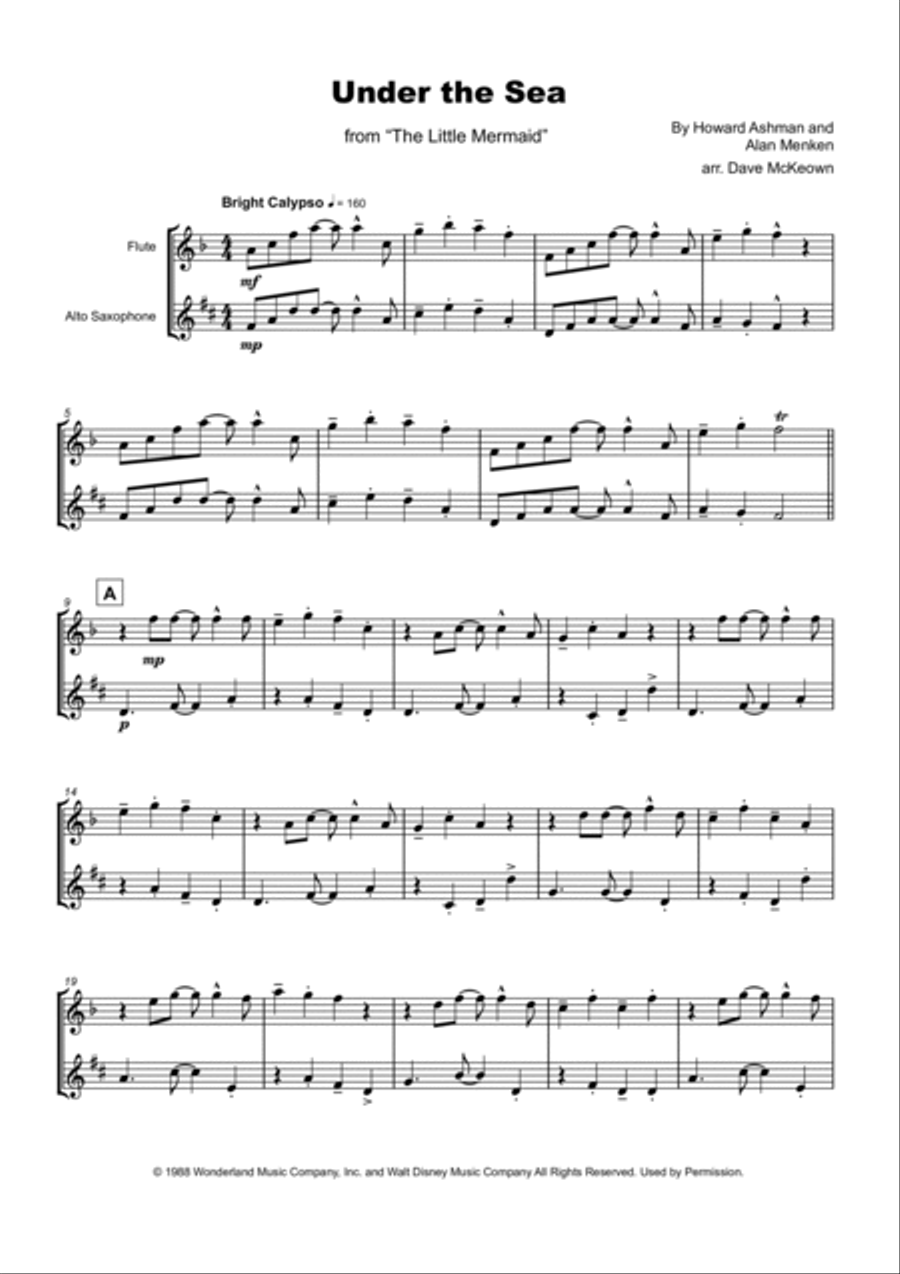 Under The Sea Woodwind Duet scores gallery preview page 2