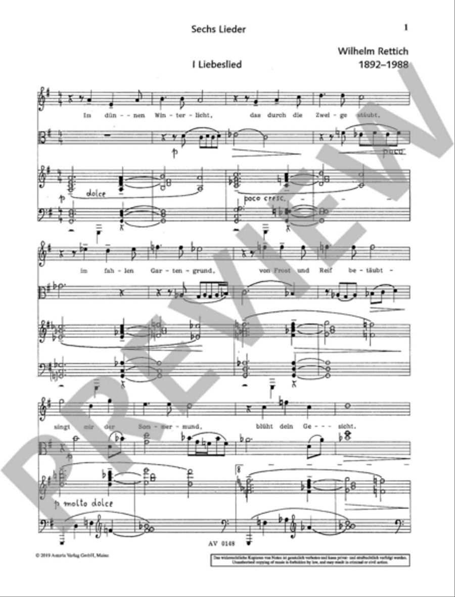 Sechs Lieder op. 176 High Voice scores gallery preview page 3