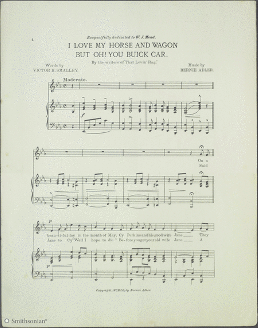 I Love My Horse and Wagon, But Oh! You Buick Car Piano, Vocal scores gallery preview page 2