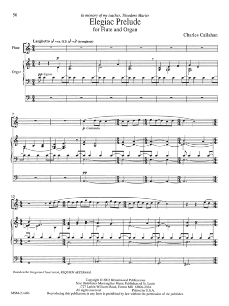 Elegiac Prelude Flute Solo scores gallery preview page 1