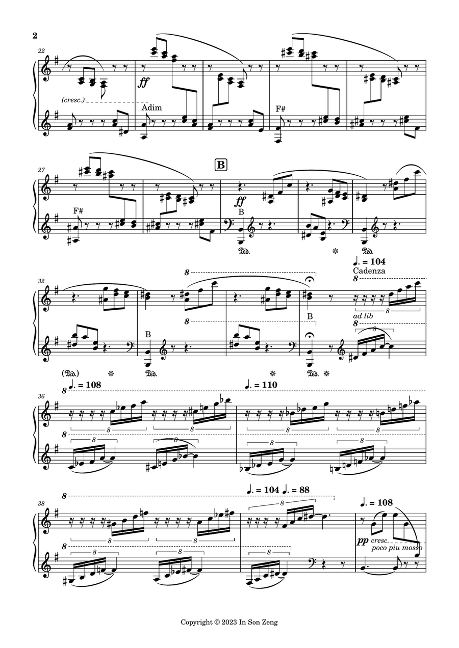 Op.11 No.3 (Lightening) Piece by In Son Zeng Piano Method scores gallery preview page 2