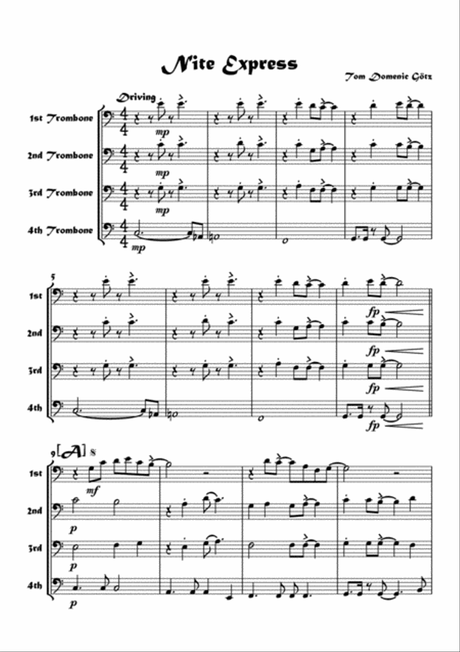 Nite Express Nite Express Brass Ensemble scores gallery preview page 1