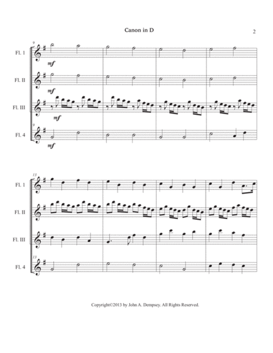 Canon in D (in G major): Flute Quartet image number null