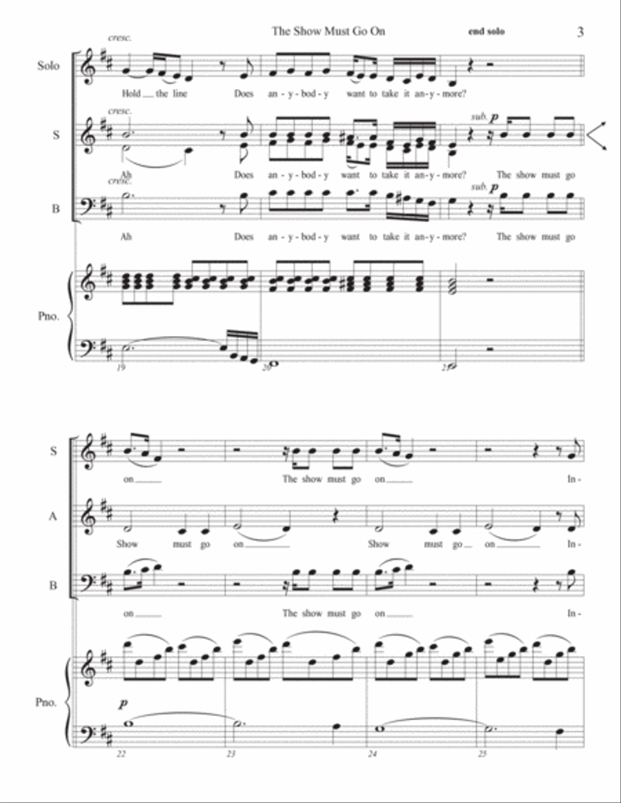The Show Must Go On 3-Part scores gallery preview page 4