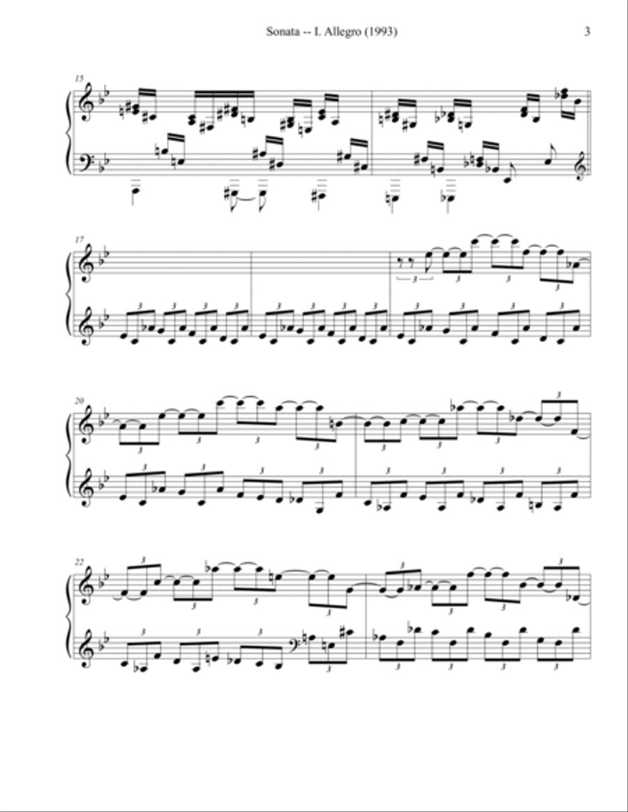Sonata in B♭ (1993) Piano Solo scores gallery preview page 3